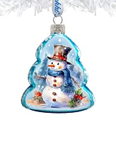 Designocracy Cheerful Snowman Keepsake Christmas Mercury Glass Ornaments G. DeBrekht