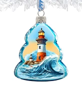 Designocracy Lighthouse Keepsake Christmas Mercury Glass Ornaments G. DeBrekht