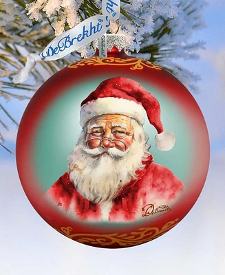 Designocracy Captivating Smile of Santa Ball Mercury Christmas Glass Ornaments G. DeBrekht