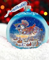 Designocracy Winter Skies Adventure Ball Mercury Christmas Glass Ornaments G. DeBrekht