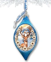 Designocracy Majestic Forest Deer Drop Holiday Mercury Glass Ornaments G. DeBrekht