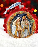 Designocracy Classic Holy Family Nativity Wreath Holiday Mercury Glass Ornaments G. DeBrekht