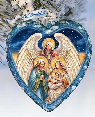 Designocracy Angel's Divine Presence Nativity Heart Lg Collectible Ornaments G. DeBrekht