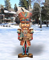 Designocracy Nutcracker with a Heartwarming Surprise 32" Outdoor Holiday Lawn Decor G. DeBrekht