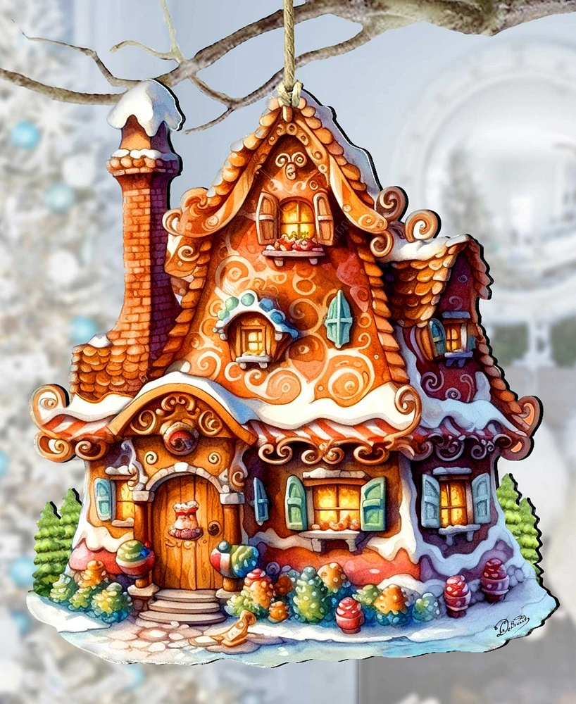 Designocracy Magic House Christmas Wooden Ornaments Holiday Decor G. DeBrekht