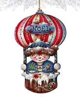 Designocracy Frosty Journey Christmas Wooden Ornaments Holiday Decor J. Mills-Price