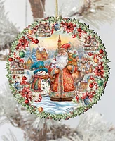 Designocracy Merry Christmas Wreath Christmas Wooden Ornaments Holiday Decor G. DeBrekht