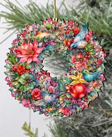 Designocracy Holiday Wooden Ornaments Summer Blooms Wreath Home Decor G. DeBrekht