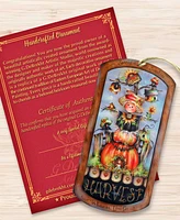 Designocracy Holiday Wooden Ornaments Harvest Pumpkin Scarecrow Home Decor J. Mills-Price