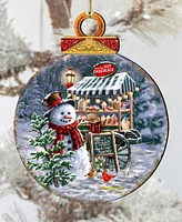 Designocracy Hot Chocolate Stand - Frosty Fun Christmas Wooden Ornaments D. Gelsinger