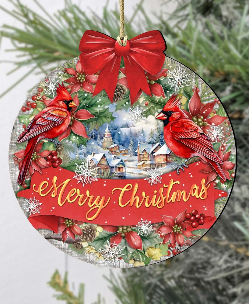 Designocracy Merry Christmas Wooden Ornaments Holiday Decor G. DeBrekht