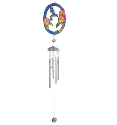 31" Long Hummingbird with Flower Suncatcher Wind Chime