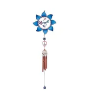 35" Long Pewter Dragonfly Wind Chime with Blue Copper Gem