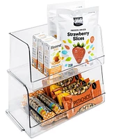 Smart Design Set of 2 Stackable Household Bin, 7" x 12.5"