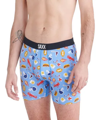 Saxx Men's Ultra Super Soft Relaxed-Fit Moisture-Wicking Printed Boxer Briefs