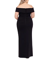 Xscape Plus Size Off-The-Shoulder Gown