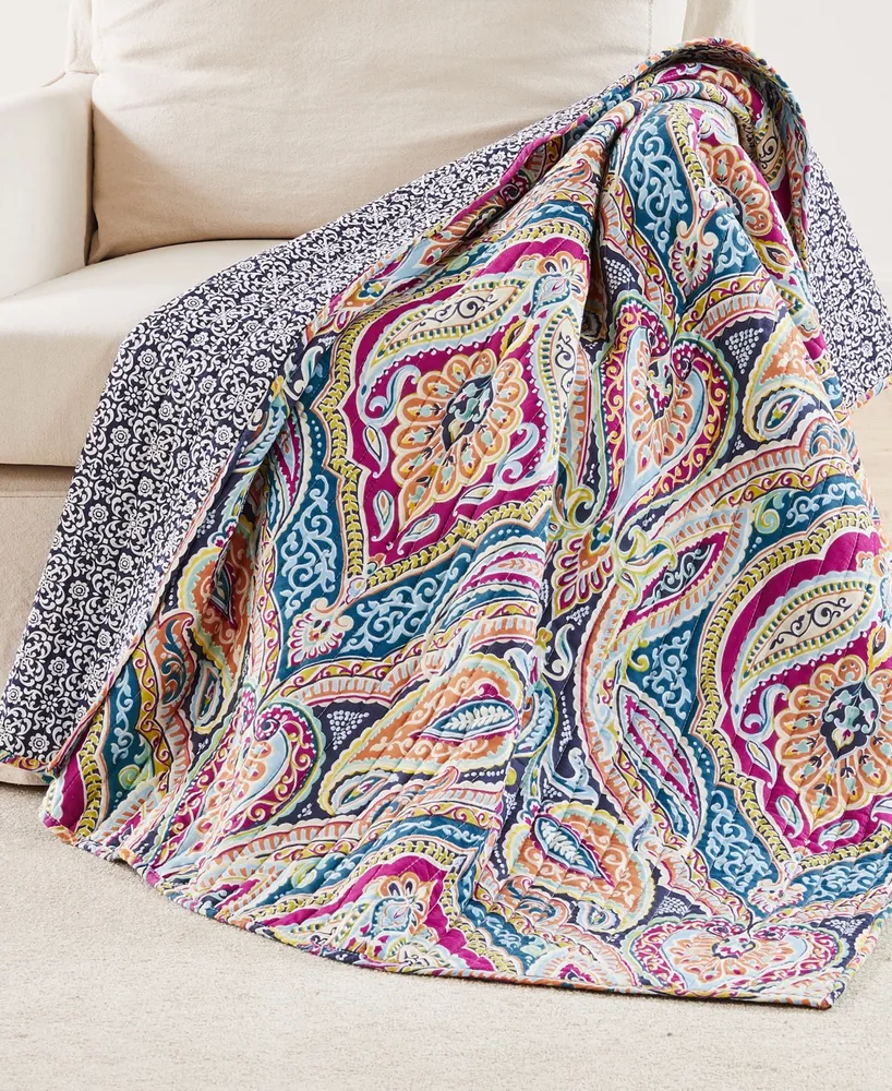 Levtex Magnolia Paisley Tapestry Reversible Quilted Throw, 50" x 60"