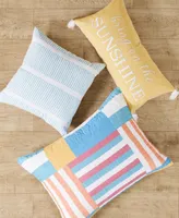Levtex Sol Patch Stripe Tassel Decorative Pillow, 12" x 24"