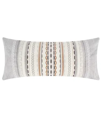 Levtex Etrada Striped Embroidered Decorative Pillow, 14" x 32"