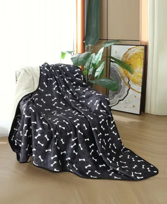 Happycare Textiles Advanced Water Resistant Pets Print Comfort Throw