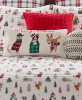 Levtex Meowy Christmas Cats Decorative Pillow, 12" x 24"