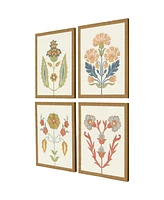 Folk Flourish Framed Art, Set of 4