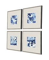 Marbleized Framed Art, Set of 4