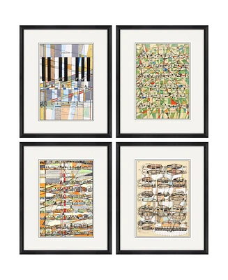 Geometry of Music Framed Art, Set of 4