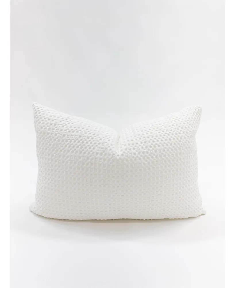 Anaya Home White 14x20 Down Alternative Cotton Waffle Weave Pillow