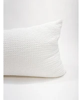 Anaya Home Body Pillow 20x54 Down Alternative White Cotton Waffle Weave