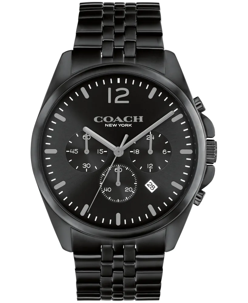 Coach Men's Greyson Black Stainless Steel Bracelet Watch 43mm