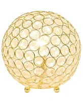 Lalia Home Elipse 8" Metal Crystal Orb Table Lamp