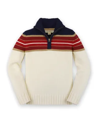 Hope & Henry Boys' Organic Cotton Long Sleeve Half Zip Pullover Sweater, Infant