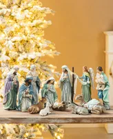 Glitzhome 12 Pieces Deluxe Resin Nativity Figurine Set