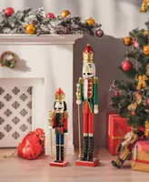 Glitzhome 42" H Wooden Christmas King Nutcracker