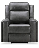 Abbyson Living Rhodes 37.5" Top-Grain Leather Manual Recliner