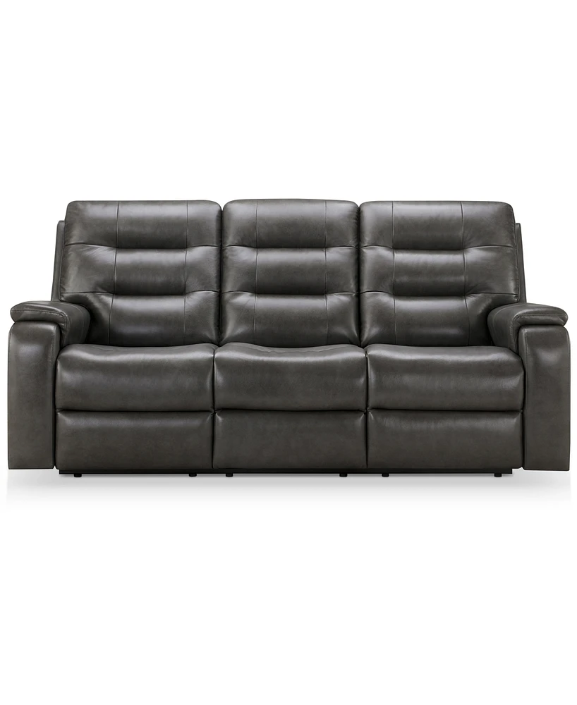 Abbyson Living Waylen 81.5" Top-Grain Leather Manual Reclining Sofa