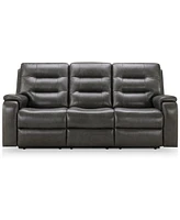 Abbyson Living Waylen 81.5" Top-Grain Leather Manual Reclining Sofa