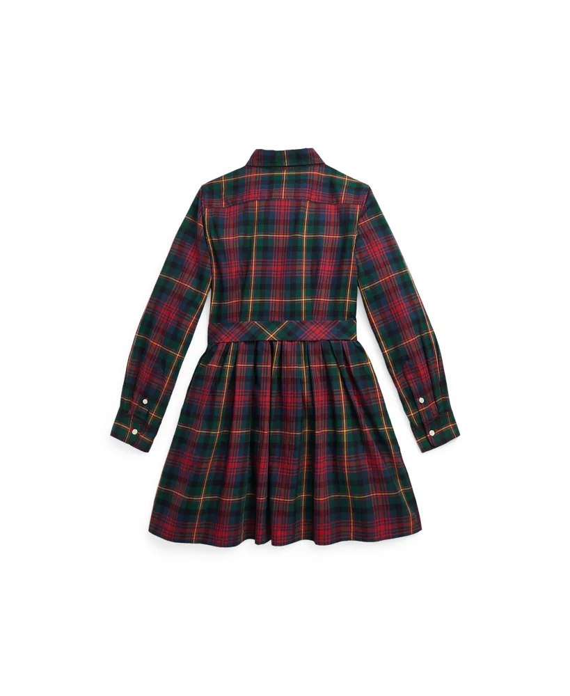 Polo Ralph Lauren Big Girls Plaid Cotton Twill Shirtdress