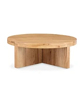 Folke 38" Oak Round Coffee Table