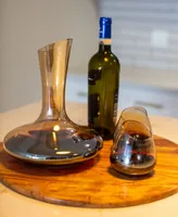 Jeanne Fitz Slant Wine Decanter and Set of 4 Stemless Wine Glasses