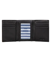 Nautica Men's Enameled Logo Leather Trifold Wallet