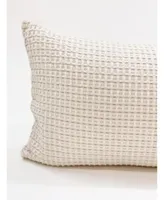 Ivory & Taupe Down Alternative Cotton Waffle Weave Pillow