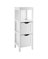 Bathroom Floor Cabinet Freestanding Side Storage Organizer w/2 Removable Drawers