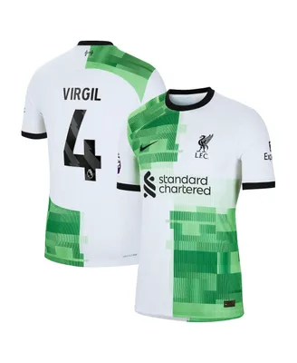 Men's Nike Virgil van Dijk White Liverpool 2023/24 Away Authentic Player Jersey