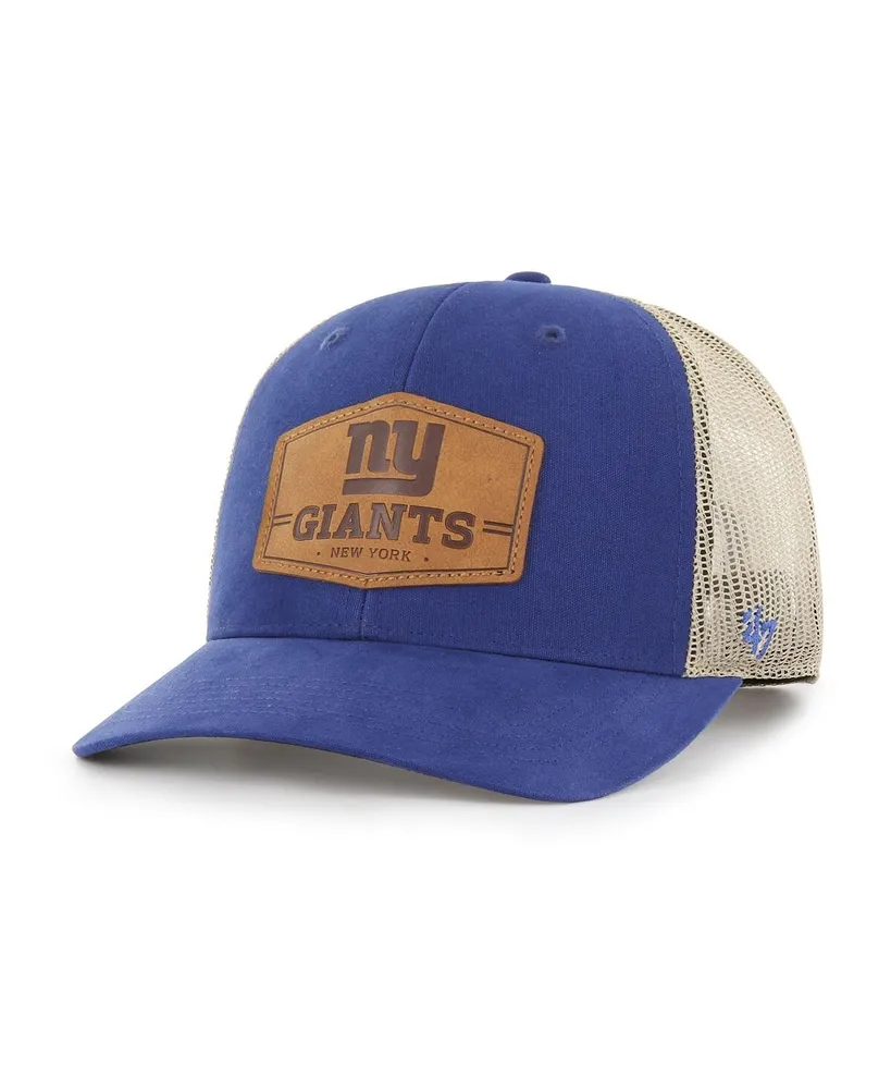 Men's '47 Brand Royal, Natural New York Giants Rawhide Trucker Adjustable Hat