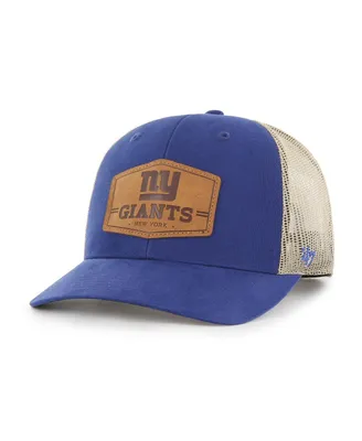 Men's '47 Brand Royal, Natural New York Giants Rawhide Trucker Adjustable Hat