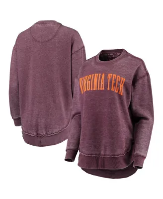 Women's Pressbox Maroon Virginia Tech Hokies Vintage-Like Wash Pullover Sweatshirt