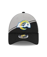 Men's New Era Gray, Black Los Angeles Rams 2023 Sideline 9FORTY Adjustable Hat