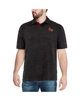 Men's Colosseum Black Louisville Cardinals Down Swing Polo Shirt